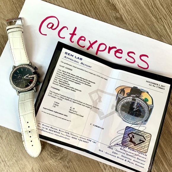 💥SOLD💥 Gucci Watch G 4.5CT Diamonds Appraisal - Picture 4 of 4